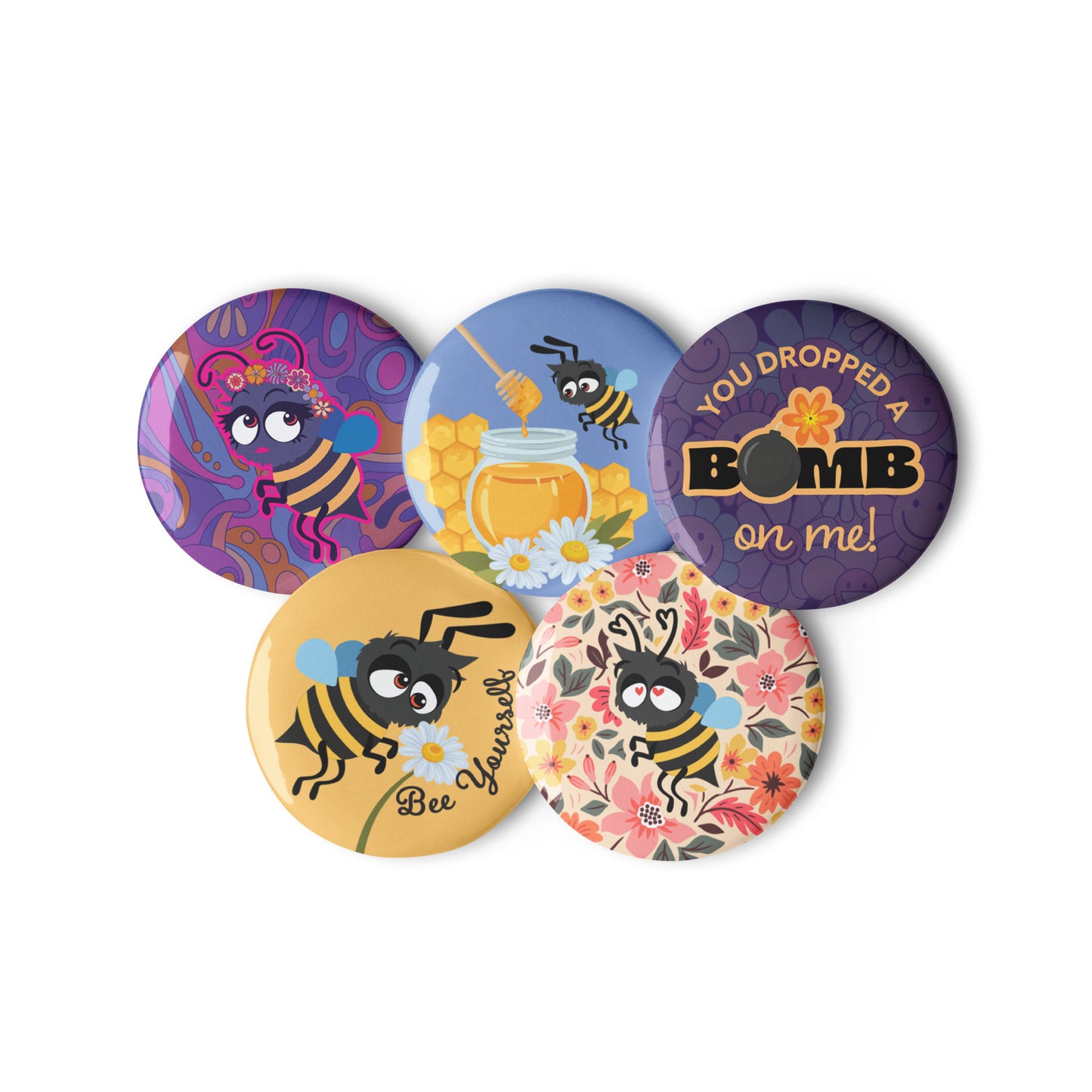 Honey Bomb Set of Pin Buttons