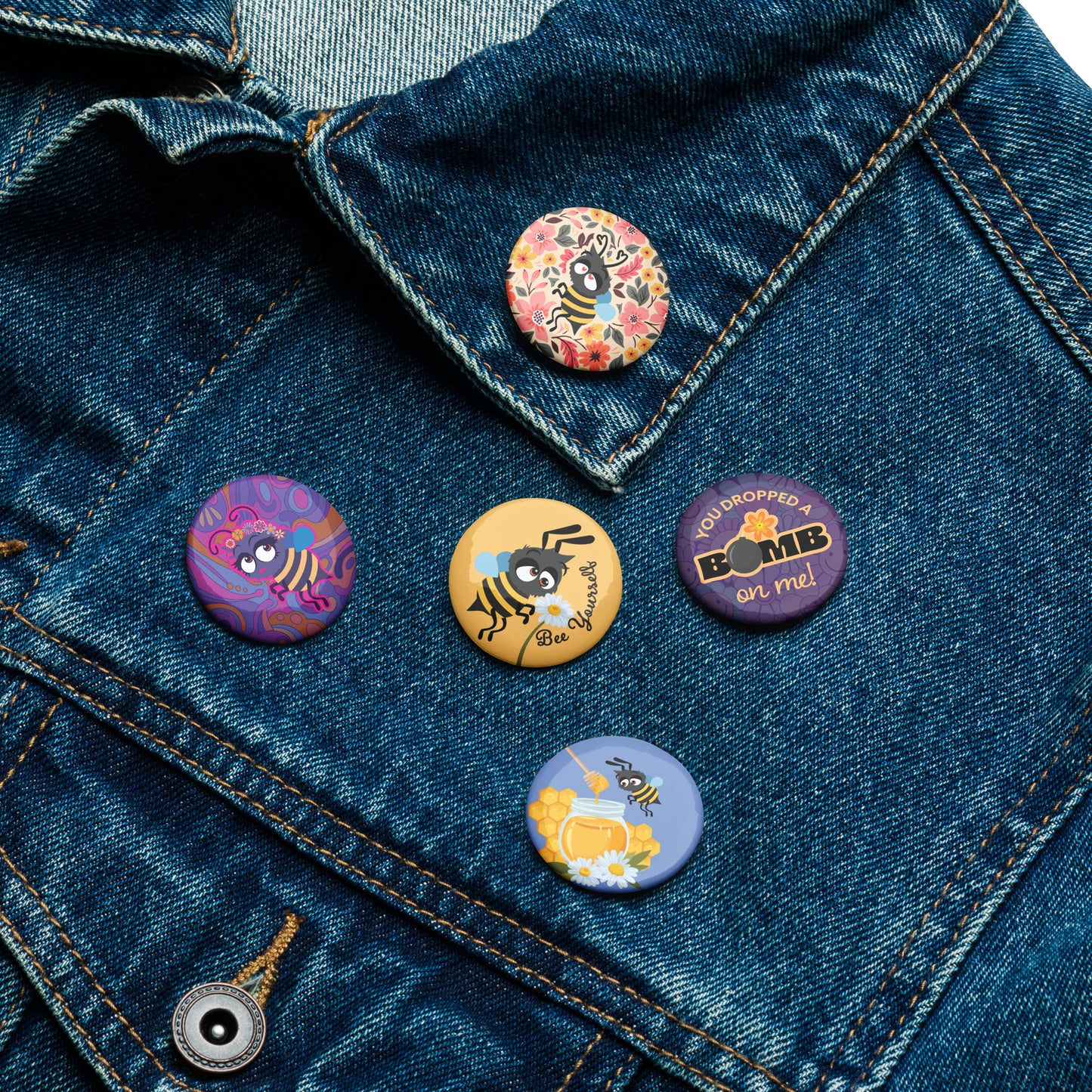 Honey Bomb Set of Pin Buttons