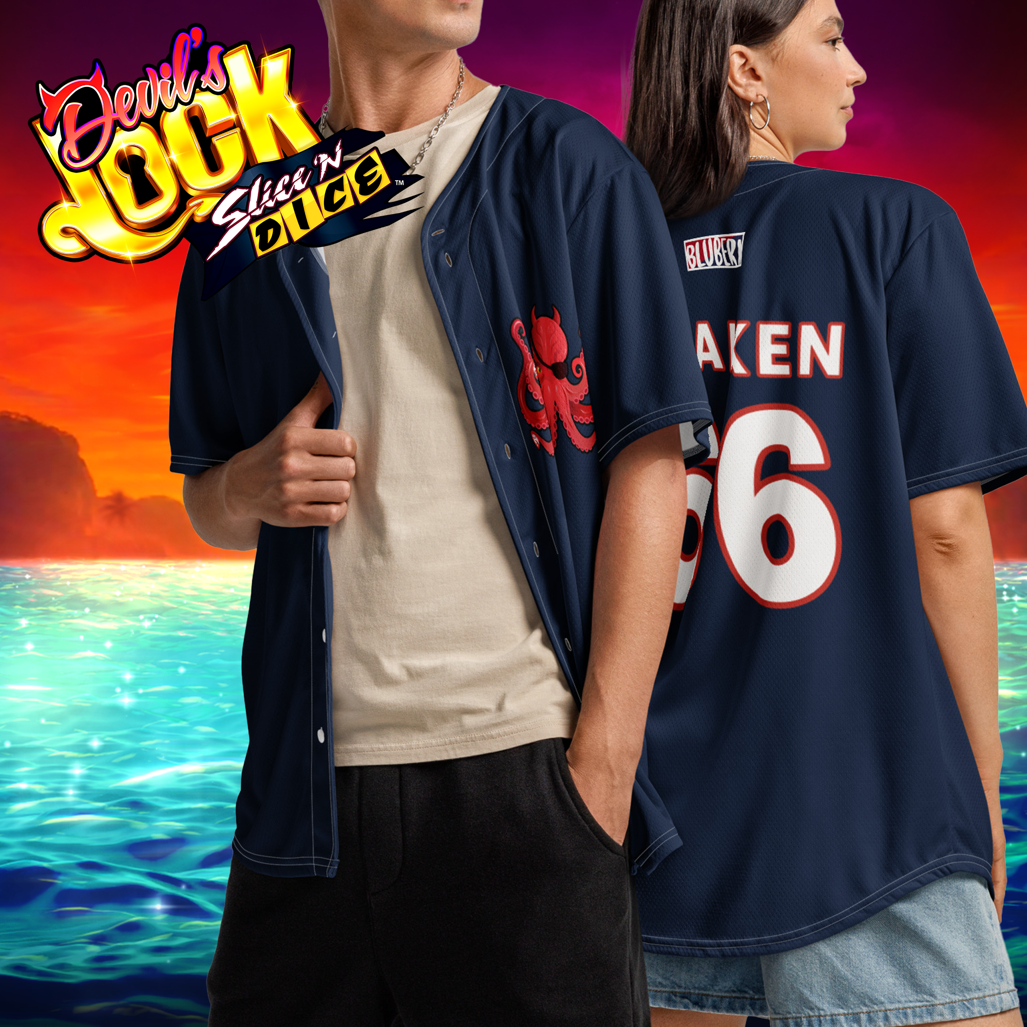 Maillot de baseball recyclé Crimson Kraken